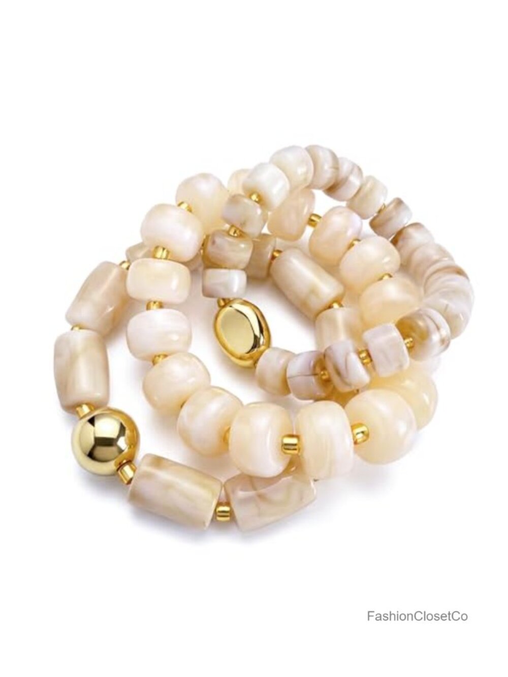 Boho Beaded Bangle Bracelet Stack Set for Women - Acrylic Resin Stretchy
